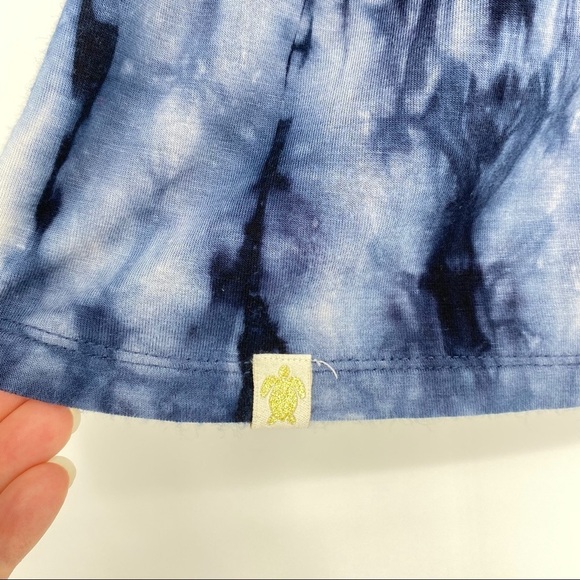 Simply Southern blue white tie dye ruffle sleeve top - Picture 4 of 11